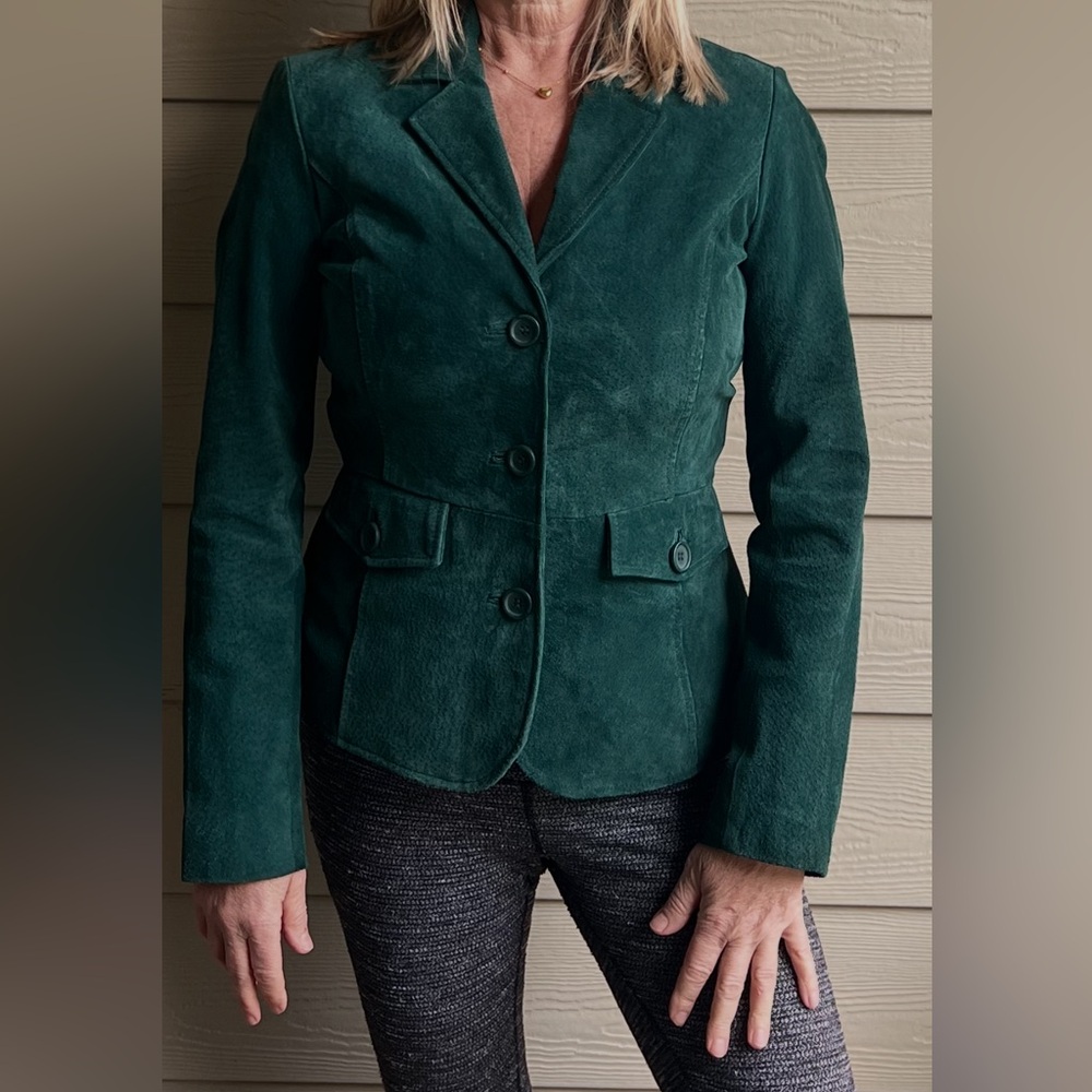 Le Chateau Women's Forest Green Suede Blazer/Jacket💚
